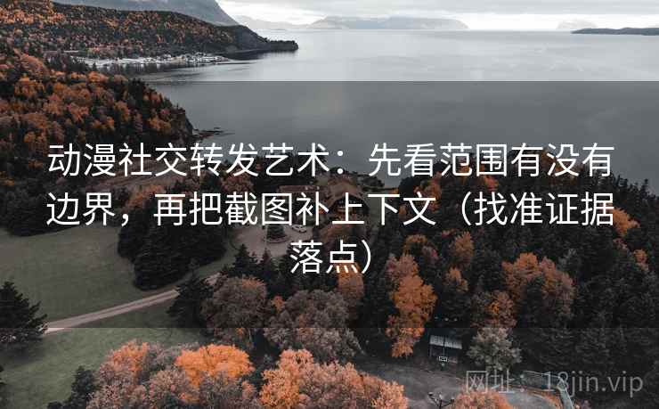 动漫社交转发艺术:先看范围有没有边界,再把截图补上下文(找准证据落点)