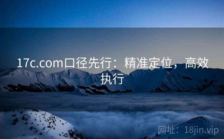 17c.com口径先行:精准定位,高效执行 第2张 17c.com口径先行:精准定位,高效执行 第2张