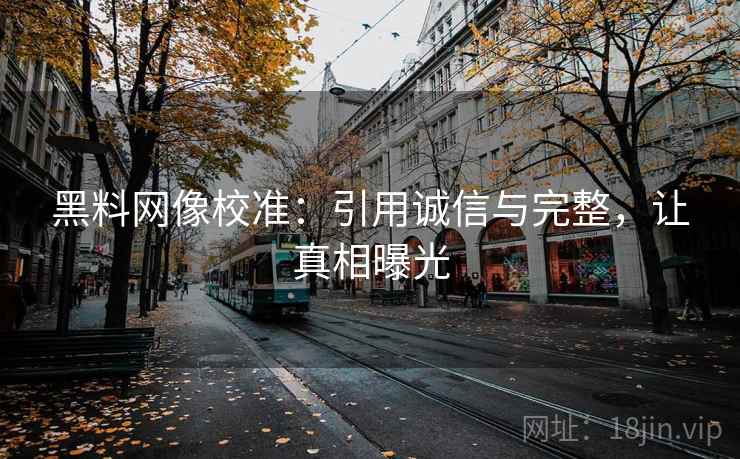 黑料网像校准:引用诚信与完整,让真相曝光
